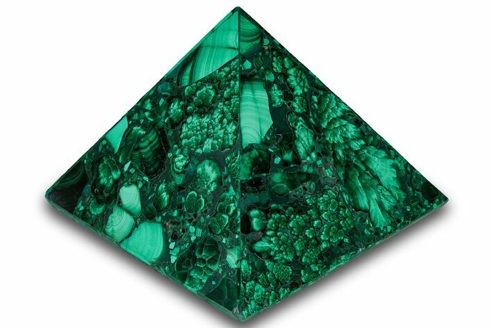Polished Malachite Pyramid - DR Congo #321176